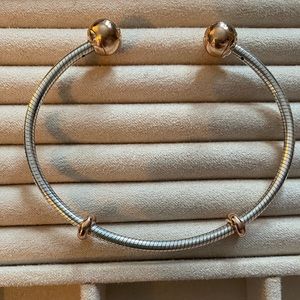 Pandora Moments Open Mixed Metal Bangle